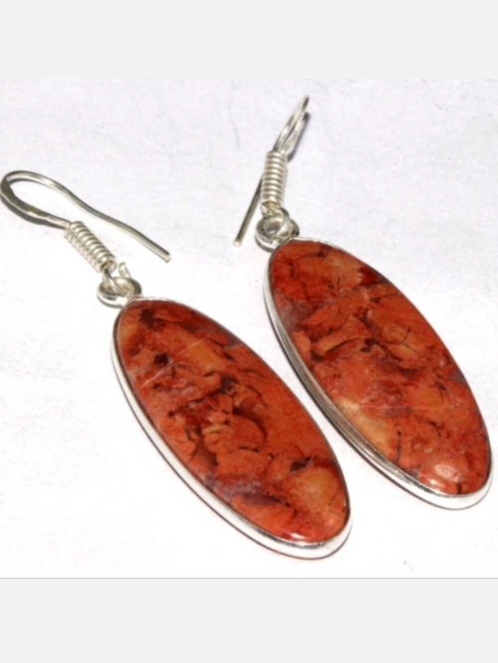 Red Jasper Gemstone Jewelry 925 Sterling Silver Handmade Drop Dangle Earrings